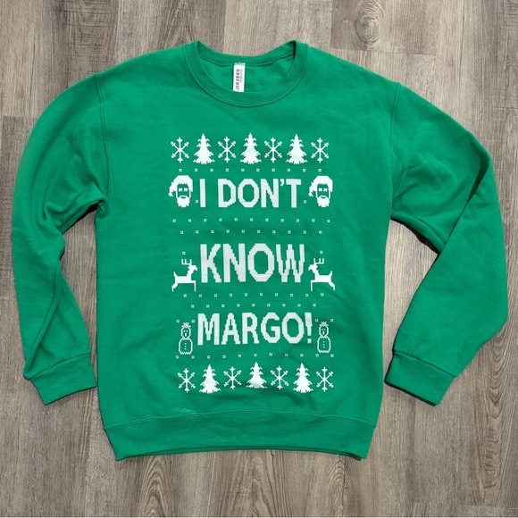 Jerzees Green Crewneck Holiday Sweater - Picture 1 of 5